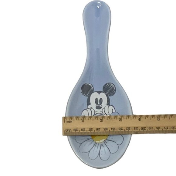 Disney Spoon Rest Mickey Mouse Ceramic Floral Kitchen Accessory Yellow Blue - Picture 4 of 14